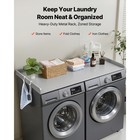 Uimoso Wooden Countertop For Washer And Dryer  54x27 5 In  Gray With 2 Hooks