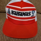 Vintage 1980   s Bahamas Nassau  Trucker Baseball Hat Cap Red Vacation Collector 