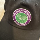 Wimbledon The Championships Hat Adult One Size Adjustable Strap Tennis Black Cap