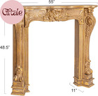 Decorative Wood Ornate Fireplace Mantel  Distressed Gold