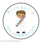 30 First Communion Personalized 1 5  Round Labels Favors Lollipop Stickers Seals