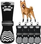  Non-slip Dog Socks For Hot Pavement To Prevent Black With Paw Pattern Large