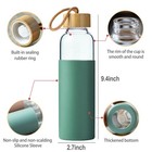 21oz Glass Water Bottle With Silicone Sleeve   Bamboo Lid  Bpa Free Reusable    