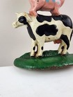 Stacked Farm Animals Cast Iron Door Stop Upper Deck Country Farmhouse Vtg Decor
