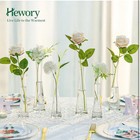 Glass Bud Vases For Centerpieces Set Of 18  Handmade Modern Clear Skinny   New 