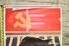 Vintage Chinese Our Flag Is Communist Poster Tiananmen Gate