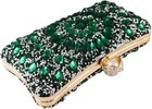 Crystal Rhinestone Cocktail Evening Bag Purse  Clutch   green  Brand New