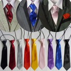 Kids Boys Pre-tied Elastic Necktie Bow Tie Wedding School Party Solid Pattern