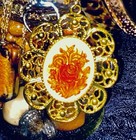         whimsical Orange  Kiss Mystery Jewelry Jar-all Curated Wearable Pieces        