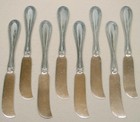1903 Tiffany   Co Norman 8 Silverplate 6 1 4  Flat Handle Solid Butter Spreaders