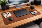 Leather Desk Mat 32 x15  Large Keyboard Mouse Pad - Saddle Brown Full Grain