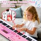 Kids Keyboard Piano  61 Light-up Key Electric Piano Musical Learning Toy For    