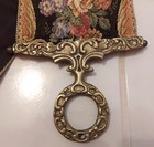 Vintage Corona Decor Co Baroque Tapestry Wall Art Brass Bell Pull Hanging Roses