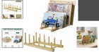 Elegant 5 Section Bamboo Puzzle Storage Rack - Space Saving For Home   Classroom