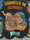 Souvenir De Djibouti - South Africa - Hand Painted Velvet Souvenir Picture Vtg