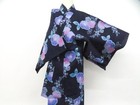 Japanese Kimono Yukata Navy 165 5cm 5 Ft 5 In Cotton Ee3431