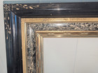Gorgeous Antique Ornate Ebonized Chip Carved   Gold Gilt Frame Fits 8 X 10in  b 
