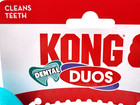 Kong Duos Dental Bone Md lg Easy Grip Fetch   Chew Dog Toy 6 5 