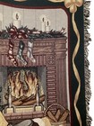 Tapestry Throw Blanket     Fireside Christmas     Fringed 70x52 Nc Usa Nwt