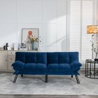 Navy Blue Convertible Folding Modern Sofa Bed Fit Small Apartment Or Room Well