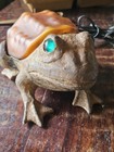 Vintage Cast Iron Toad Frog Lamp Amber Glass Night Light Table Accent Lamp Works