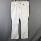 Miss Me Jeans Womens 30x32 White Midrise Bootcut Sequin Back Pockets Stretch