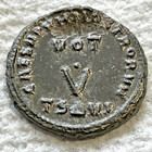 Ancient Roman Empire Coin Crispus Bronze Ae Thessalonica Vows No Wreath Rare