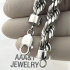 925 Sterling Silver Solid Rope  Chain  Necklace 9 Mm  Italy
