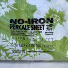 Vintage Nos Lady Pepperell Green Floral Queen Flat Sheet 60x80 Made In Usa