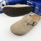 Birkenstock Boston Soft Footbed Suede Clog Unisex Shoes Have Taupe Narrow wide