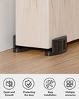 Ccjh Sliding Barn Door Hardware - Floor Guide  Black 2 Pcs