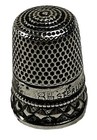 Antique Sterling Silver Thimble Stern Bros Folk Art Floral Design Size 8