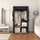  Portable Closet Wardrobe Closet For Hanging Clothes With 4 Storage Black