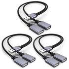Usb Splitter 1 To 2 Hub  3 Pack  - Usb 2 0 A Male To Dual Female Adapter For Pc 