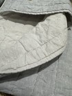 West Elm  European Linen Cotton Pick Stitch Quilt  King  Arctic Blue