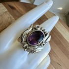Zuni Sam Piaso Accent Ring Size 8 Purple Amethyst Gem 925 Sterling 12 3g Signed