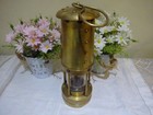 Large Polished Brass Miners Paraffin Lamp In Good Working Order Great Condition