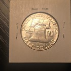   90  Silver   1961 Franklin Half Dollar Au Uncirculated Silver Philadelphia