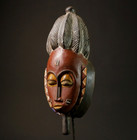 Vintage African Mask Hand Carved Wood Tribal Wall Hanging Art Home Decor -7357