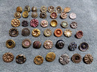 42 Vintage Antique Victorian Metal Twinkle Buttons Various Flower Designs