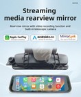 Car Rear View Mirror Dash Cam 9 36in Touch Screen For Apple Carplay Car Dvr