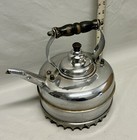 Vintage  The    simplex  Whistling Kettle England Solid Copper  Chrome Finish