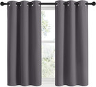 Grey Blackout Curtain Panels 48 Inch Long Set Of 2 For Bedroom  Thermal Insulate