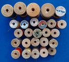 Vintage Wooden Thread Spools Lot Of 26 Including Clark s And Coats   Clark s
