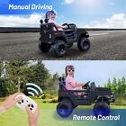 Black 12v Kids Car Power Wheels Ride-on Truck Vehicle W remote Control Led Light