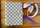      Luxury Checkered quilted A5 A6 Agenda Binder Planner Journal Notepad Gift 