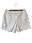 Westbound Petites White Cotton Drawstring Utility Cargo Shorts Size 14p