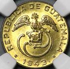1943 Ngc Ms 64 Guatemala 1 Centavo Quetzal Bird Key Date Coin  24101501c 