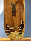 Vintage Alaska Wood Sculpture Art Decor Unique Fairbanks Painting Eskimos Native