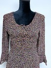 Vtg Y2k Babydoll Dress Small 90s Grunge Romantic Sheer Bell Sleeve Renaissance